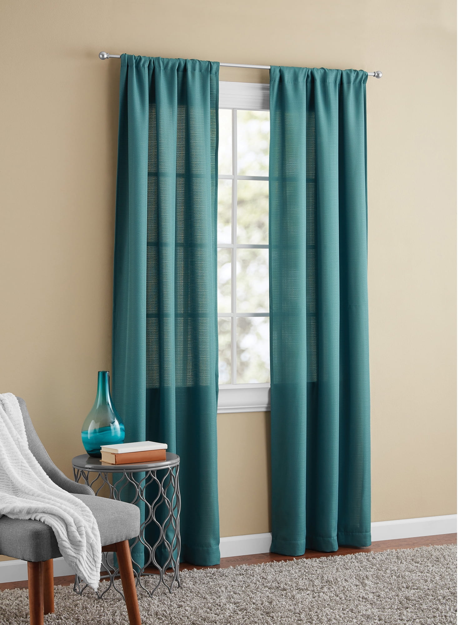 Mainstays Textured Solid Curtain Panel