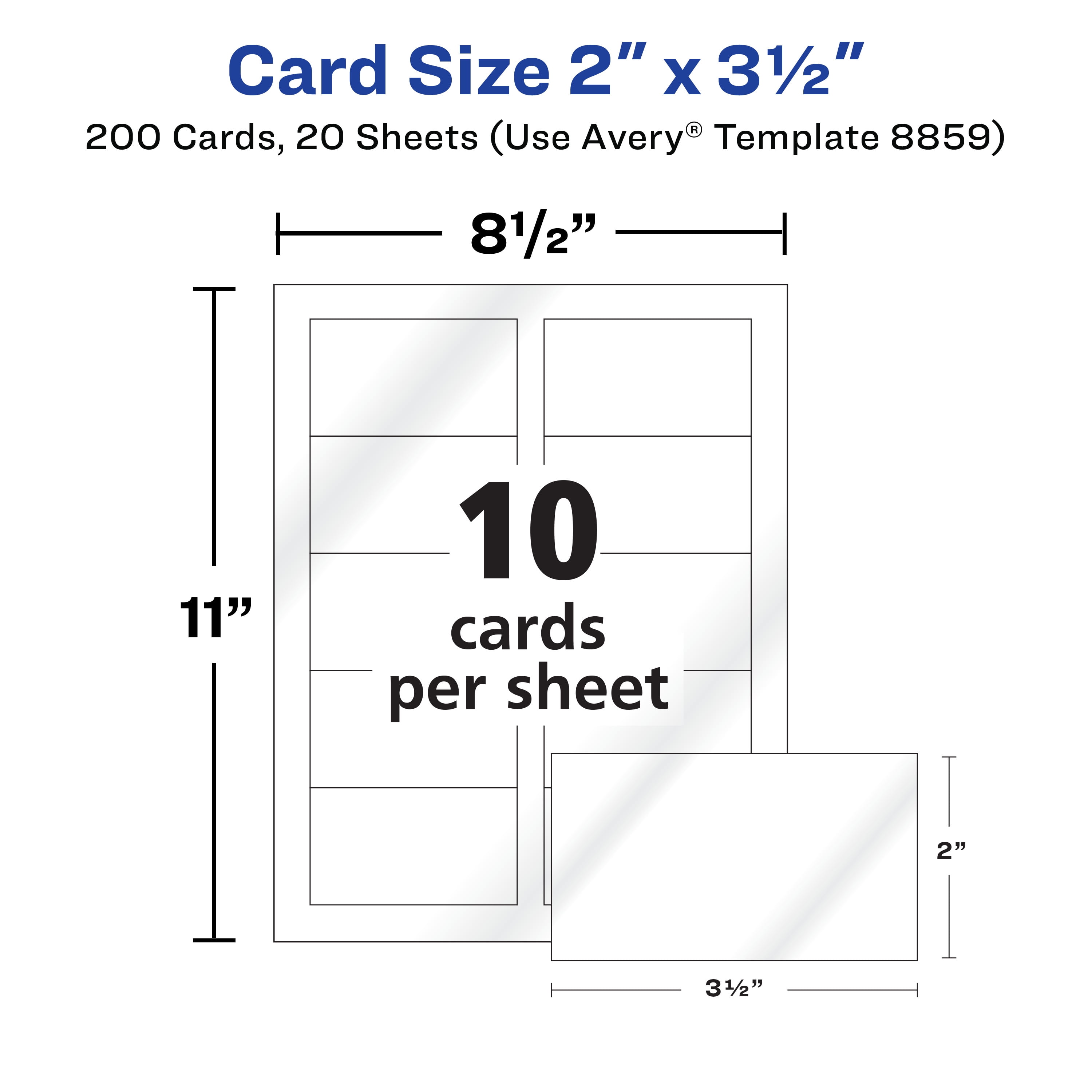 Avery Clean Edge Business Cards, 2" x 3.5", Glossy, 200 (8859)