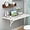 White, variant on Byroce Wall Mounted Folding Table, 31.5’’ x 23.5’’ Wood Floating Desk for Laptop, Study & Dining in Balcony, Bedroom, Bathroom, Kitchen, Drop-Leaf Wall Desk Fold Down for Small Spaces (Black)