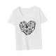 thumbnail image 1 of Camisas de manga corta para mujer, camiseta básica estampada, ropa holgada, camisetas de verano a la moda, camiseta básica con cuello redondo para viajes, uso diario M Yinane Camiseta para mujer, 1 of 8