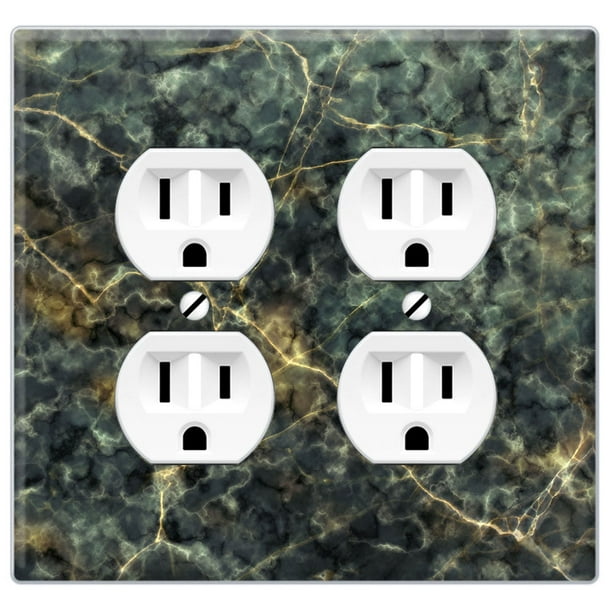 WIRESTER 2-Gang Duplex Outlet Wall Plate/Switch Plate Cover, Gray Blue