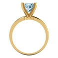 thumbnail image 4 of 1.5 ctw Solitaire Anniversary Ring for Women | Princess Cut Simulated Blue Diamond | Hyperallergenic Solid 18K Yellow Gold, 4 of 5