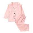 thumbnail image 2 of BOOMNY Baby Girls 2 Peice Pajamas Sets Soft Long Sleeve Buttons Sleepwear Tops Pants Pjs Set for Kids Cozy Loungewear Homewear, 2 of 5