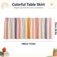 thumbnail image 3 of Table Skirt,Gathered Rectangular Desk Skirts with Hook and Loop,Reusable Wrinkle‑Resistant Desk Skirting,Removable Beige Pleated Ruffle Table Cloth,70.8x29.5 Inch Table Drape for Home Use, 3 of 4