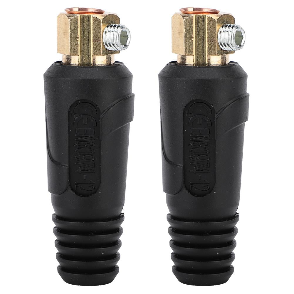 Strong Conductivity and Safe to Use Welding Cable Connector 2Pcs Copper Euro Style Welding Cable Quick Connector 200-400A DKJ Welding Wire Connector 35-50 
