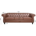 thumbnail image 3 of 84.65"PU Rolled Arm Chesterfield Three Seater Sofa., 3 of 12