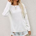 thumbnail image 3 of Gibobby Suéter de invierno para mujer, Suéter de cachemira lana sólida para mujer, cuello redondo, casual, para otoño e invierno(Blanco,XG), 3 of 5