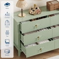 thumbnail image 4 of Fluted Dresser 54" Wide, 6-Drawer Wood Dresser for Bedroom, Modern Chest of Drawers, Storage Organizer Cabinet for Living Room, Hallway, Entryway, 4 of 8