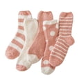 thumbnail image 3 of 5 Packs Fuzzy Socks for Women, Soft Warm Fluffy Coral Socks,One Size, 3 of 3