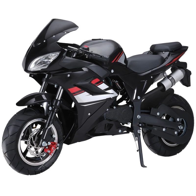 Floseru Kids Mini Motorcycle, Pocket Gas Motorbike Motocross with Strong Motor 49cc 4-Stroke, Pocket Rocket Mini Bike with Disc Brakes Headlights, 25MPH Speed, Birthday Gifts for Boys 8+