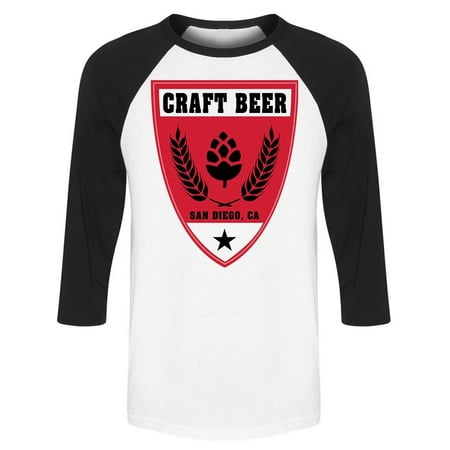 Craft Beer San Diego Sign  Raglan Men's -Image by (Best Craft Beer Bars San Diego)