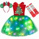 thumbnail image 4 of Vestido de Navidad para niñas con luces LED, árbol de Navidad, elfo, tutú de princesa, disfraz de fiesta de Navidad para niños pequeños, regalo, 4 of 5