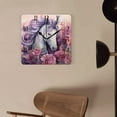 thumbnail image 4 of 14 Inch Wall Clock Battery Operated Square Clock Decorative for Office, Kitchen, Outdoor, Living Room，Unicorn Flower Watercolor Design, 4 of 4
