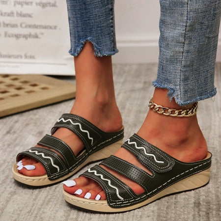

Sunhillsgrace Women s High Heels Fashion Women s Casual Shoes Breathable Thick-soled Outdoor Leisure Slippers
