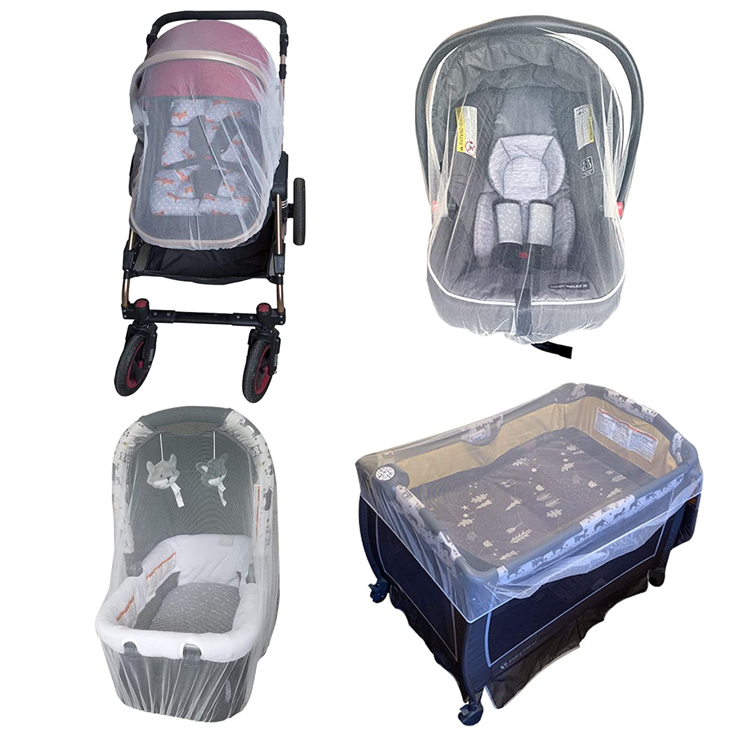 Kids Baby Mosquito Net for Stroller,Carriers,Car Seats,Cradles Bed Summer White 