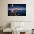 thumbnail image 2 of Elephant Stock Lighthouse Beach Wall Art - Horizontal Canvas Wall Art - Living Room Wall Decor - Nautical Canvas - Purple And Blue Decor - 39" x 26", 2 of 8