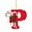 P, variant on Nkmbld 26 Letter Ornaments Christmas Tree Decoration Personalized Santa Claus Monogram Initial Letter for Tree Diy Craft Christmas Ornament