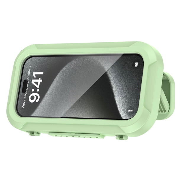 Cateissary Caja impermeable para teléfono móvil, Interior sellado, pantalla táctil fácil, pantallas horizontales y verticales Teléfono y Comunicación verde