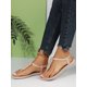 thumbnail image 4 of Stylish Casual Hoop Thong Roman Style Flat Sandals, 4 of 4