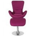 thumbnail image 3 of Flash Furniture Egg Series Magenta Fabric Side Reception Chair with Ottoman, 3 of 5