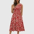 thumbnail image 1 of Robes d'Été pour Femmes 2025 Zeophrasy Mode Robes pour Femmes Été Décontracté Col Rond Sans Manches Imprimé Poches Robes de Plage Boho Robe Liquidation Moins de 5, 1 of 9
