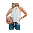 thumbnail image 2 of Luiryar Womens Sleeveless Halter High Neck Tank Tops Cross Cut Out Hollow Out Crop Tops Vest Camis, 2 of 4