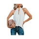thumbnail image 2 of VISgogo Mujeres Halter Tops, Adultos Summer Loose Tie-up Color sólido Tank Tops (Blanco, Negro, Azul, Albaricoque Claro, Rosa Roja) VISgogo moda, 2 of 4