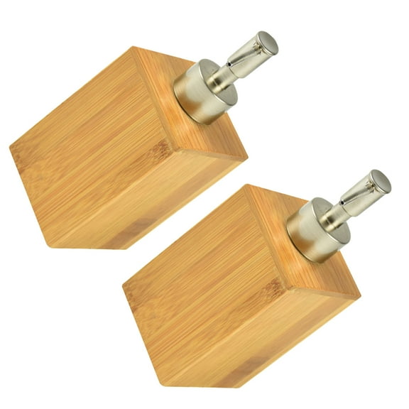 MEIBUTYUP 2 Pack Bamboo Stainless Steel Foaming Soap Dispenser Pumps for Kitchen Bathroom Travel