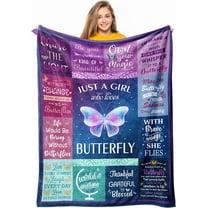 Butterfly Gifts for Women Teen Girls, Butterfly Decor, Butterflies Gifts for Women, Butterfly Blanket Unique, Best Gifts for Butterfly Lovers, Butterfly Memorial Gifts Throw Blanket 60" x 50"