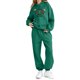 thumbnail image 4 of Conjunto de sudadera con capucha de manga larga para niños con estampado invernal y pantalones deportivos con lazo en las piernas, deportivo informal con forro polar para mayor calidez, conjunto de do, 4 of 5