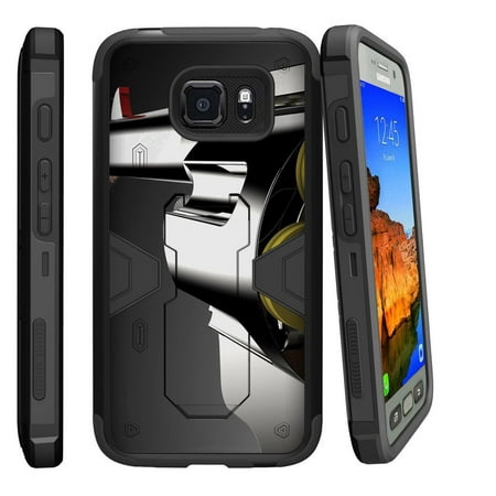 Samsung Galaxy [ S7-ACTIVE model] G891A Dual Layer Shock Resistant MAX DEFENSE Heavy Duty Case with Built In Kickstand - Old