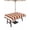Burnt Orange, variant on Outdoor Tablecloth with Umbrella Hole and Zipper, Yellow Striped Waterproof Patio Tablecloth for Dining Round 54'', Modern Farmhouse Yellow White Stripes Wipeable Table Cover for Picnic BBQ Party