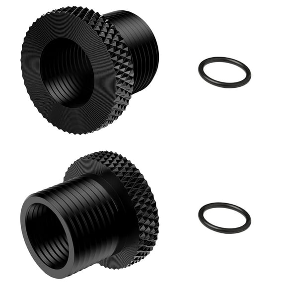 YQHWQ 24 Thread Adapter Steel with Rubber Washer Black Thread Adapter Steel with Rubber Washer Black 28 to 28 Convert to x 24 Pack Thread Protectors