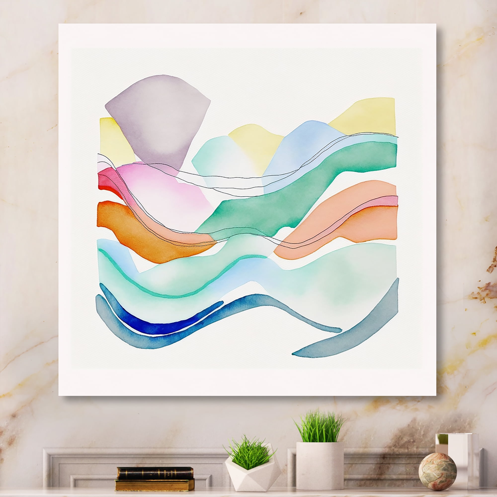 Designart Bright Watercolor Art Canvas Wall Art
