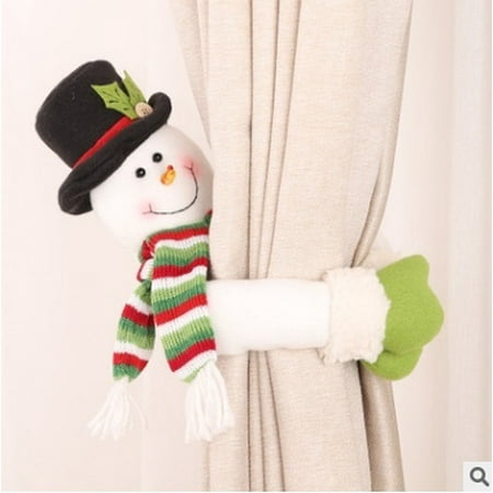 Us Decorations US Christmas Creative Curtain Buckle Window Decoration Santa Claus Snowman Elk ()