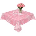 thumbnail image 2 of Pink Christmas Table Cloth Waterproof Tablecloths, Winter Xmas White Snowflakes Texture Tablecloth Dining Table Cover for Kitchen Party Tabletop Outdoor, Square Tablecloth 54x54 Inch, 2 of 9