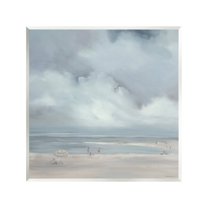 Stupell Industries Foggy Beach Landscape Landscape Painting Unframed Art Print Wall Art, 12 x 12
