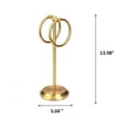 thumbnail image 2 of J&V TEXTILES Steel Towel Rack Holder Stand with 2 Hanging Rings for Bathroom Vanity Countertops - Space Saving Hand Towel Holder Aged Brass, 2 of 4