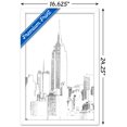 thumbnail image 3 of Line Art - New York Skyline Wall Poster, 14.725" x 22.375", Framed, 3 of 3