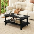 thumbnail image 2 of Costway 2-Tier Coffee Table Irregular Center Table with Open Storage Shelf Cocktail Table Black, 2 of 10