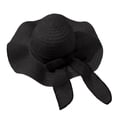 thumbnail image 3 of Achuyrbd Women's Ruffle Wide Brim Straw Sun Hat with Chiffon Bow, Summer UV Protection Beach Floppy Hat, 3 of 4