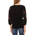 thumbnail image 2 of CeCe womens  Mixed Media Top, s, Black, 2 of 3