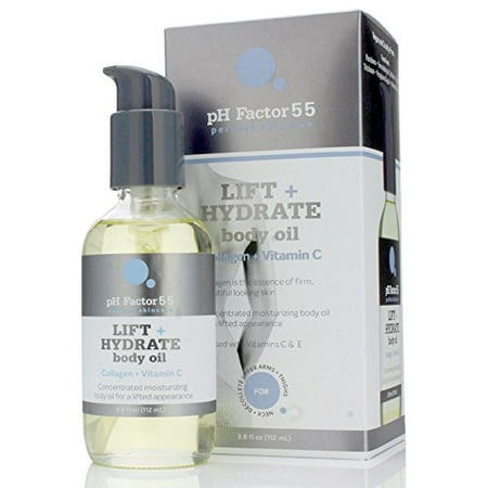 pH Factor 5.5 Collagen Lift + Hydrating Body Oil for dry skin, sagging skin, scars and uneven skin tone With Vitamin C + Vitamin E. Large 3.8oz (Best Serum For Acne Scars And Large Pores)