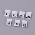 thumbnail image 2 of 400PCS Clothes Size Labels Folded Cloth Labels General Woven Size Mark Practical Clothing Size Labels for Store Home Use White, 2 of 8