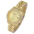 thumbnail image 2 of Women's Diamond & Gem Pave Fashion Rolly Timepiece - Colorful Dial w/Date and w/Matching Baguette Bling on Watch Trim - Look Like Da Bomb, When You Dance, Aye! - ST10415 Gold Gold, 2 of 3