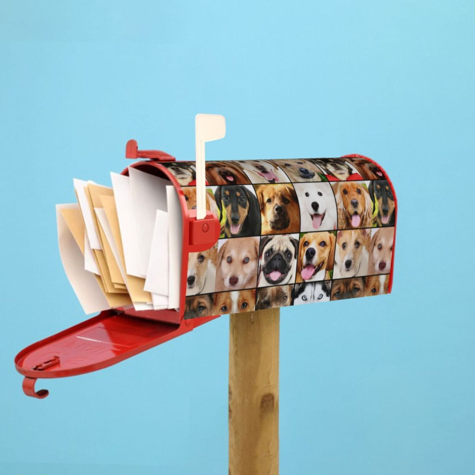 Xecao Collage of different dogs for Mailbox Cover with Magnetic Strips, Waterproof and Sunscreen, Adds a Decorative Touch to Your Garden Yard-21x18 in
