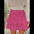 thumbnail image 4 of Falda Pantalón Estilo Bohemio con Volantes y para Mujer, Estilo Informal, de Cintura Alta, Color Rojo Rosa, Talla M, 4 of 9
