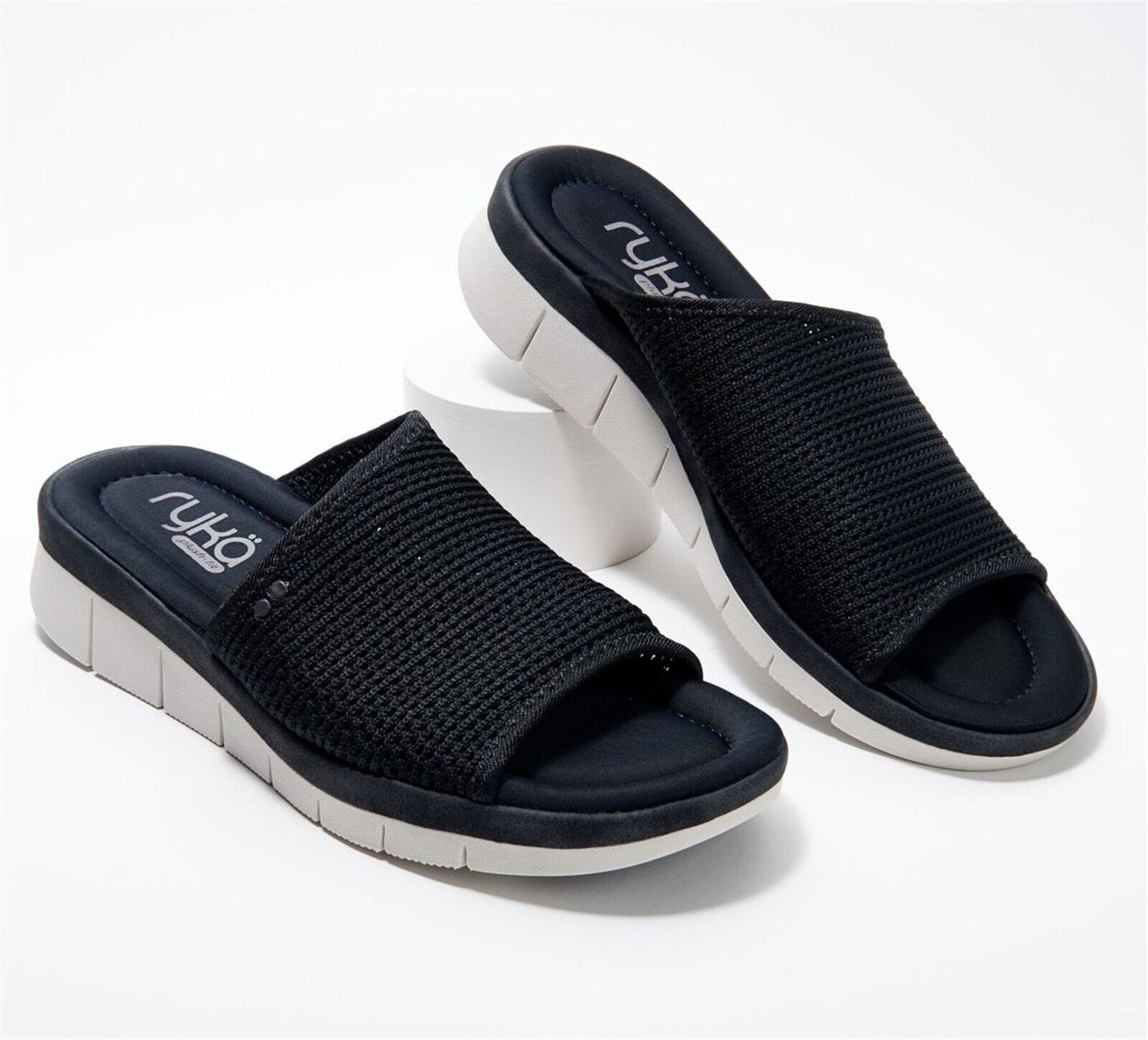 Ryka Knit Slide Sandals Plush Fit Ellie Women's A469901 - Walmart.com