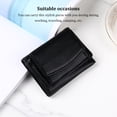 thumbnail image 3 of Sonducket Cartera de cuero portátil, diseño Simple, monedero de almacenamiento plegable, bolso de viaje para fiestas, compras, tarjetero de Carteras Negro, 3 of 6