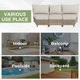thumbnail image 2 of EAGLE PEAK Coastal Vista 3 Piece Outdoor Wicker Armless Chair with Beige Cushion, Patio Furniture Sets Outdoor Sectional Patio Conversation Set, 2 of 7